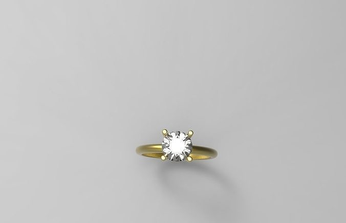 engagement ring center diamond printable 3D model  3D print model