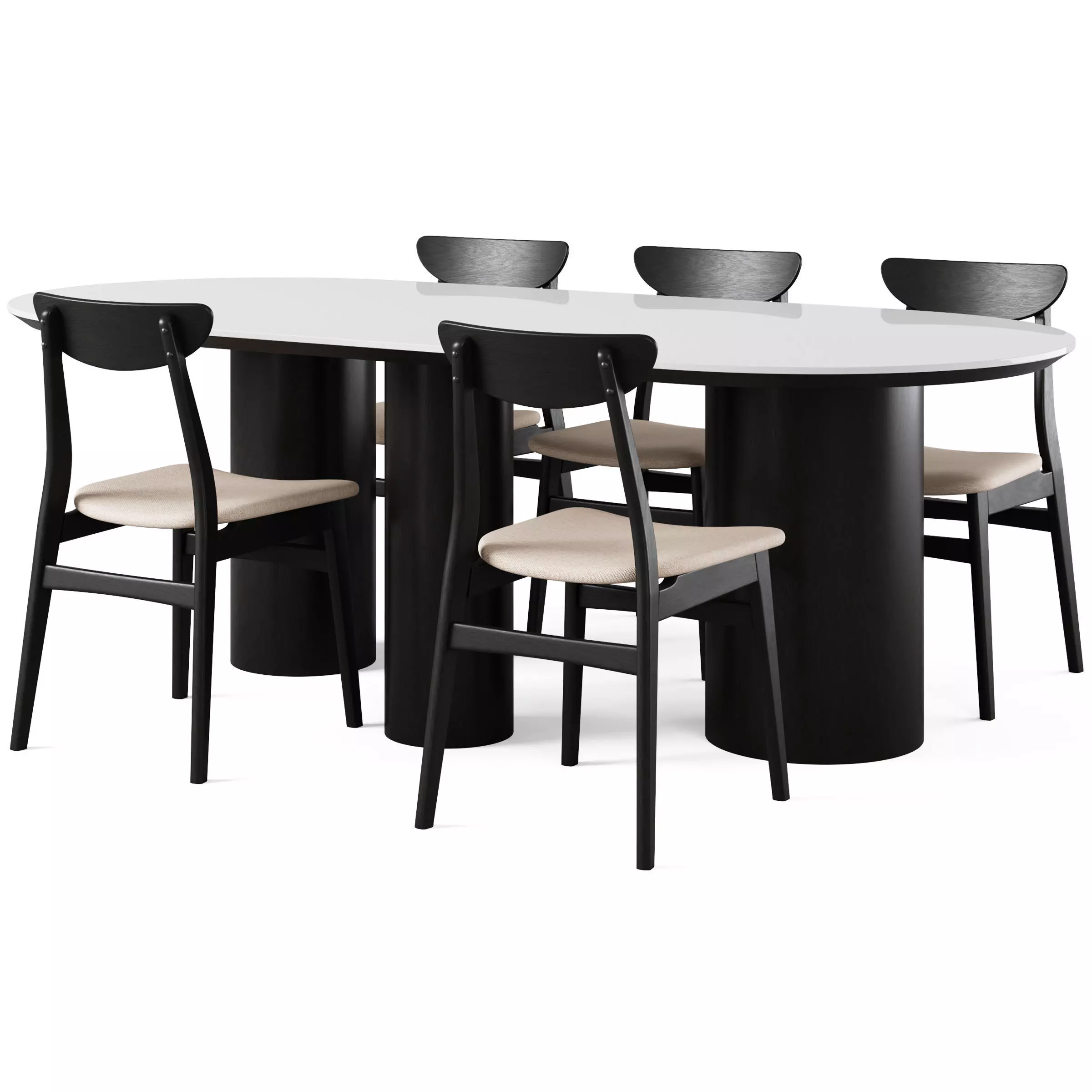 Elliston Dining Table and Rodham Chair 3D model_0