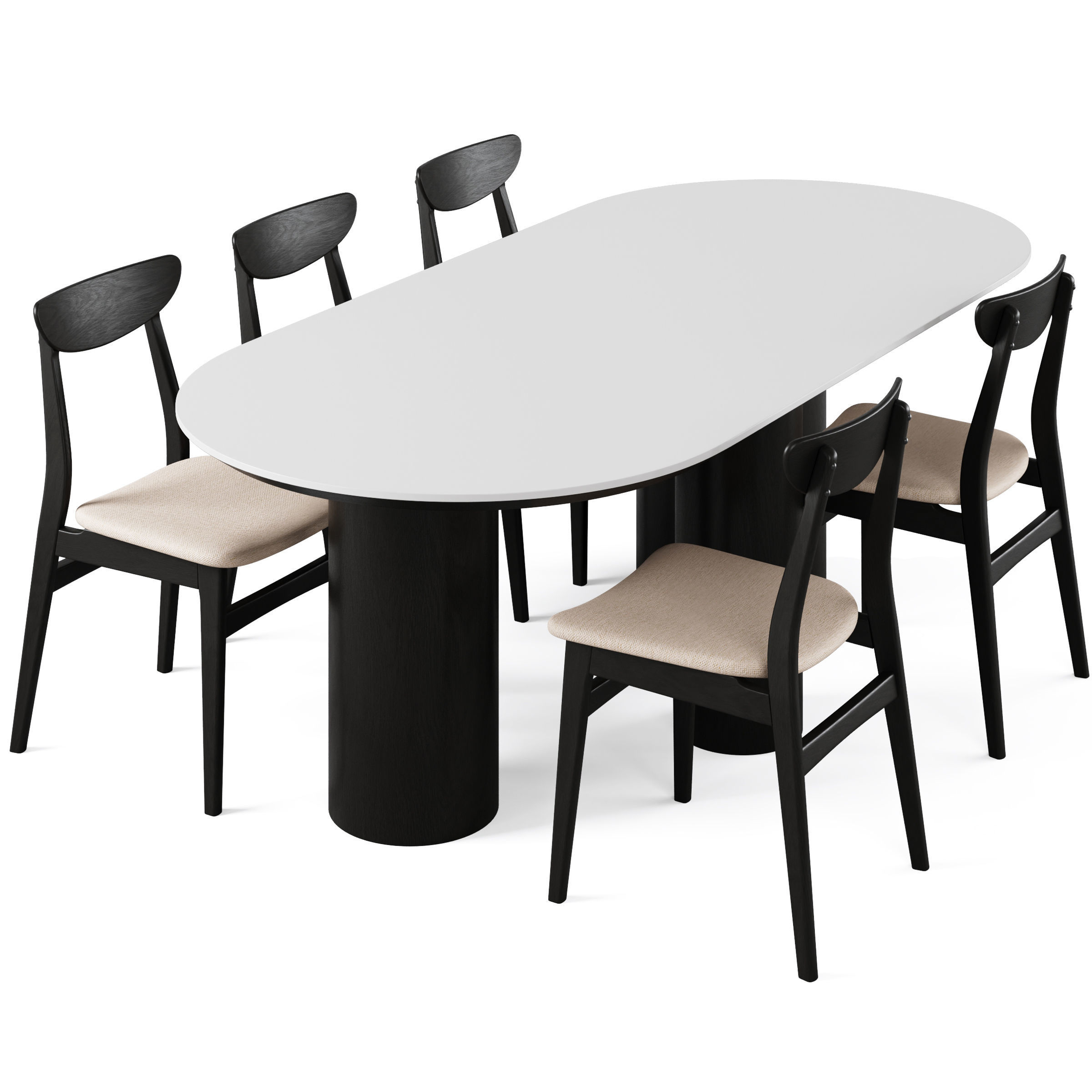 Elliston Dining Table and Rodham Chair 3D model_1