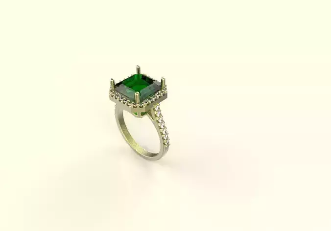 emerald ring printable 3D model 