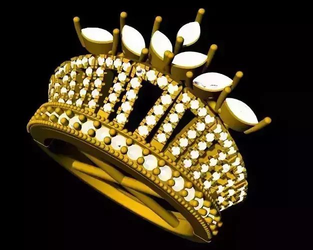 crown cocktail ring 3dm file
