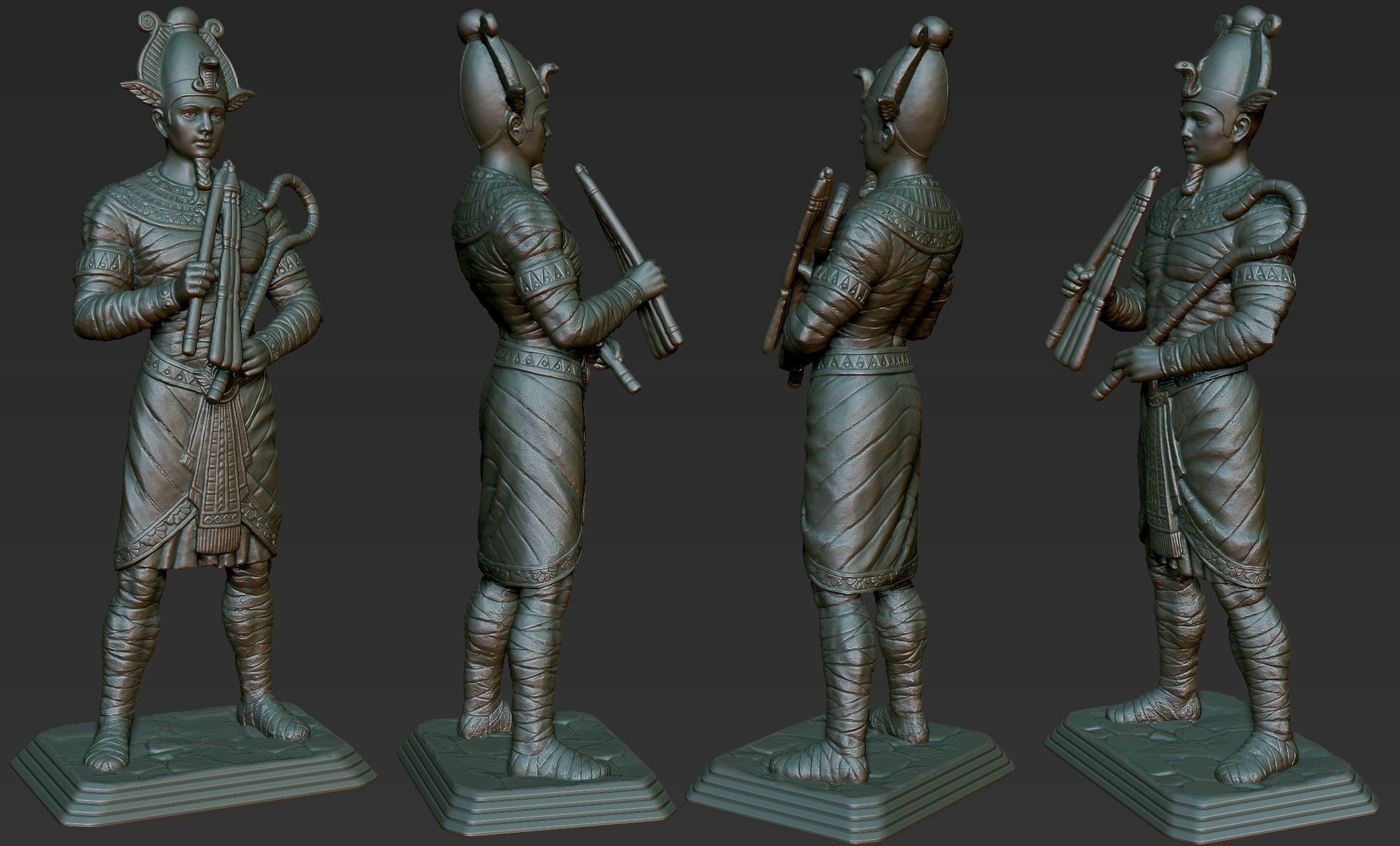 God of Ancient Egypt Osiris 3D model_7