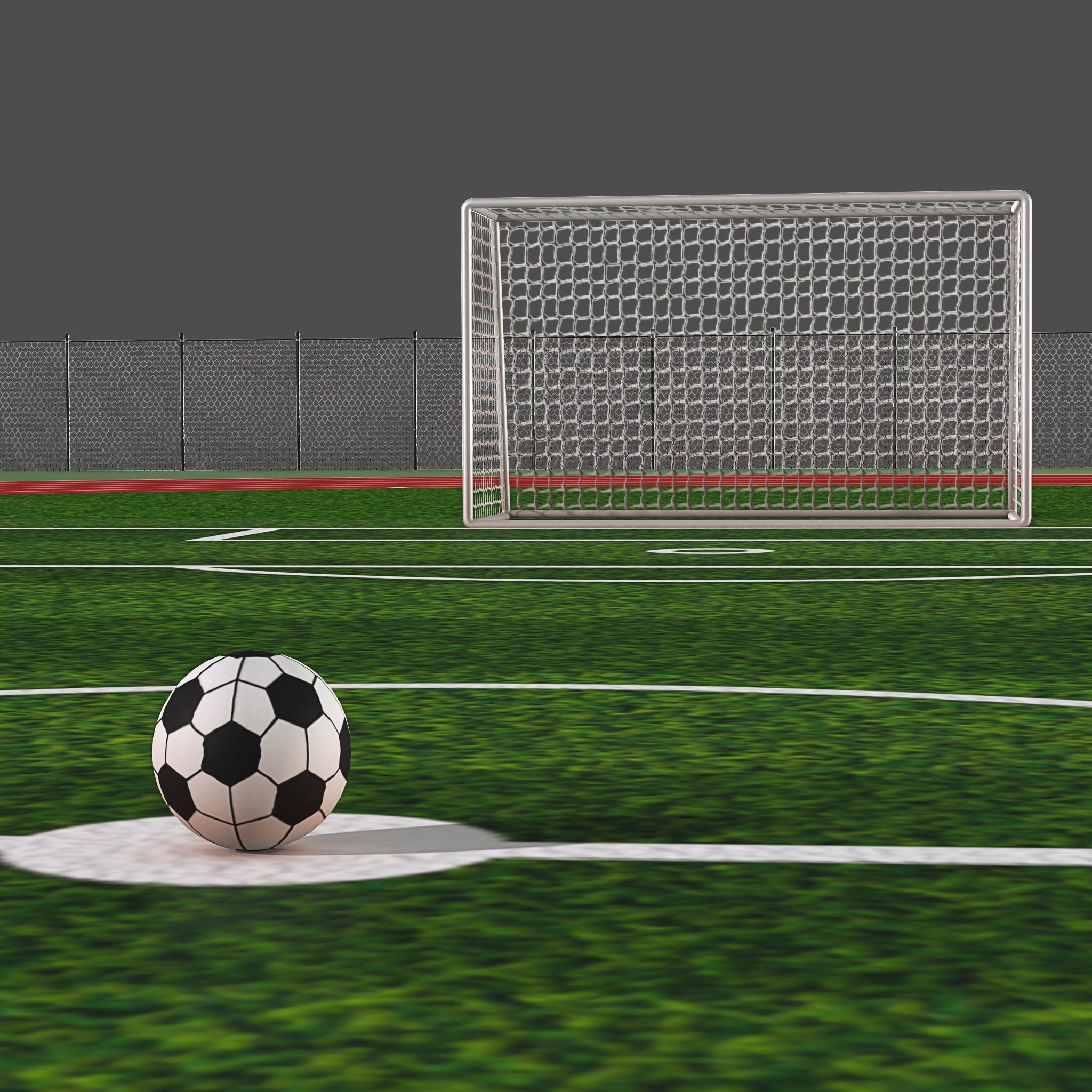 Playground with Basketball Court and Football Field Low-poly 3D model_14