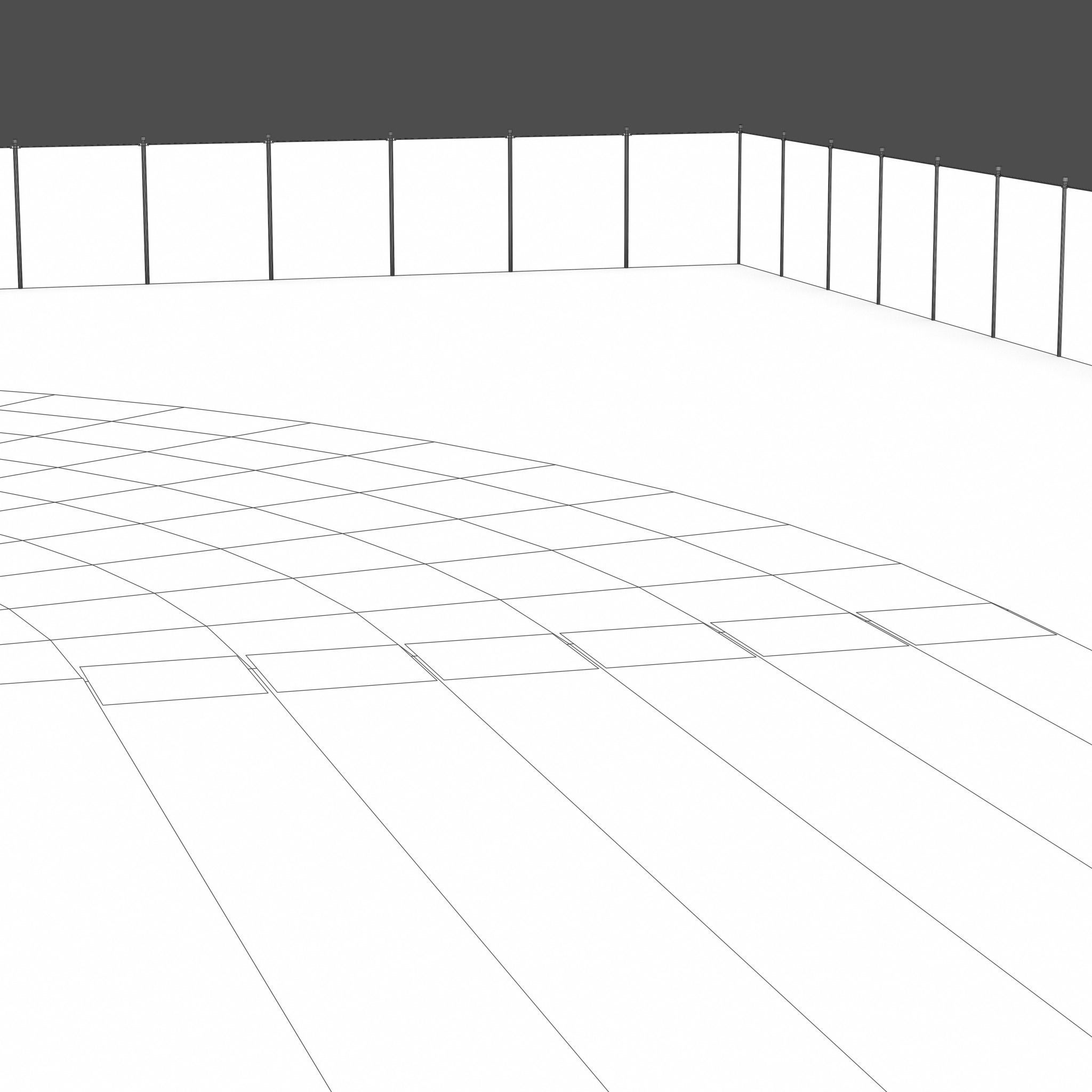 Playground with Basketball Court and Football Field Low-poly 3D model_22