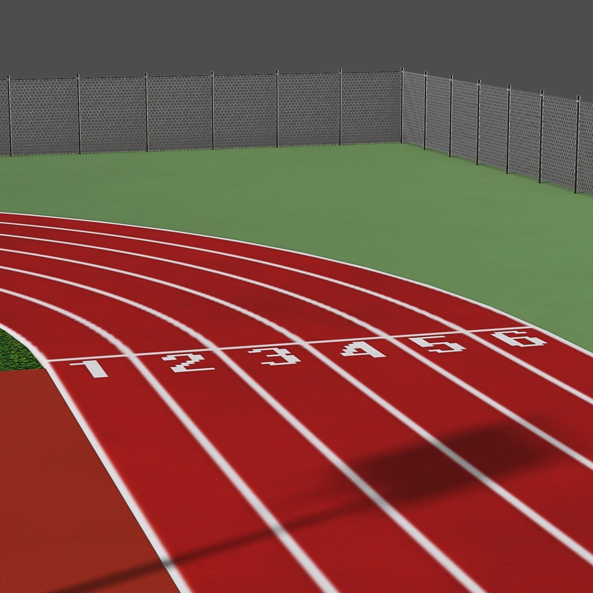 Playground with Basketball Court and Football Field Low-poly 3D model_12