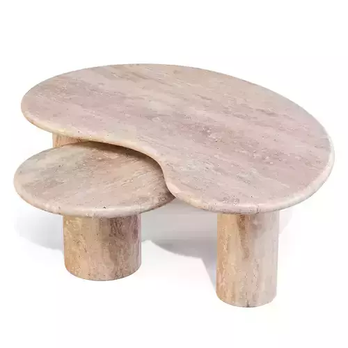 Anna Karlin Puddle Travertine - Coffee and Side Table