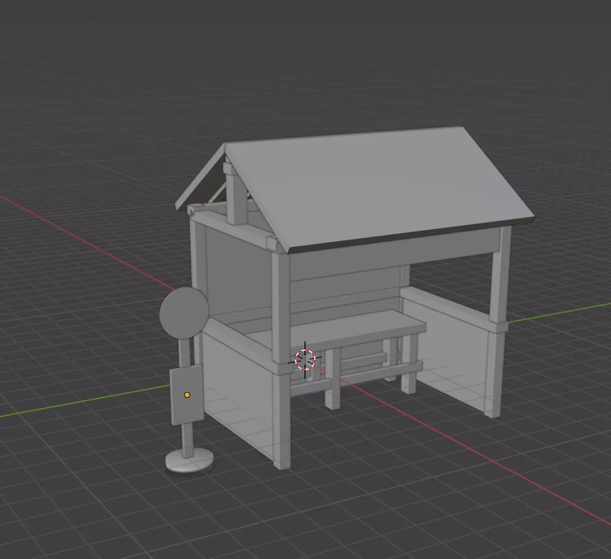 japanese traditional busstop 3D print model_0