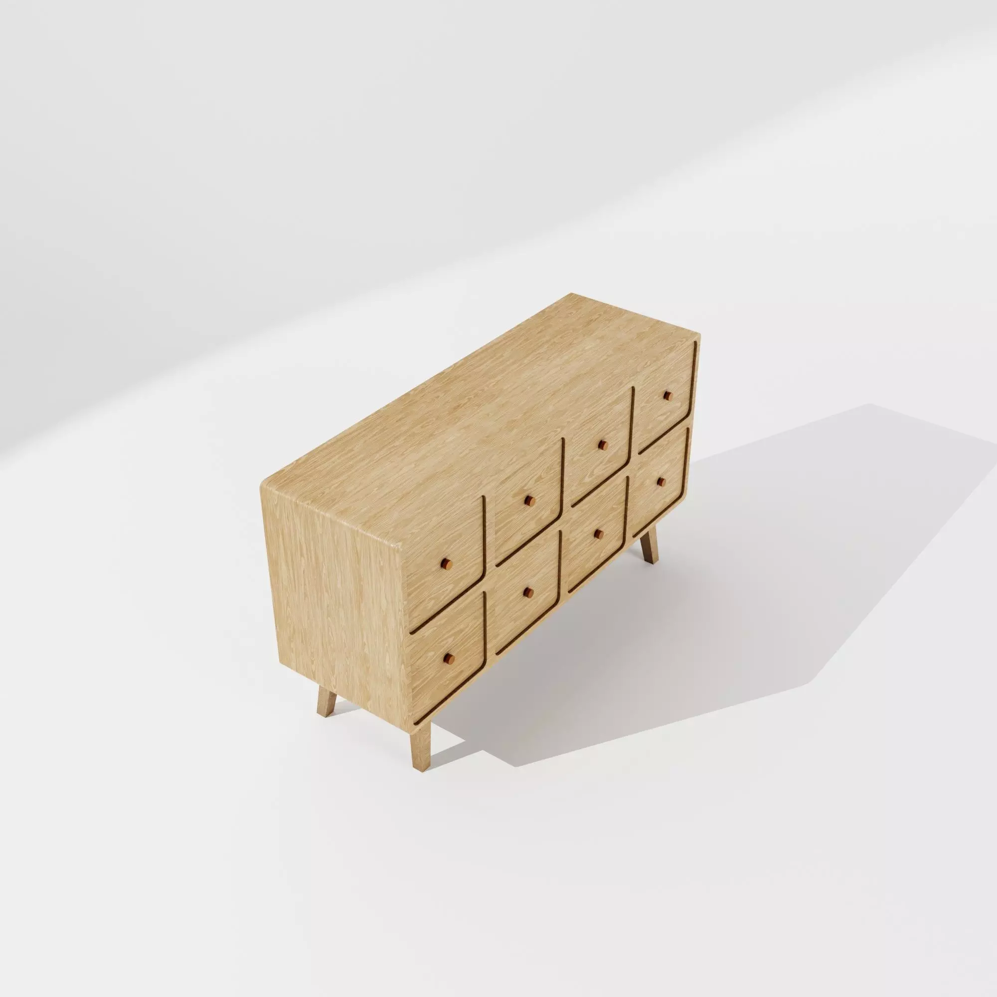 Wooden Cabinet Model Free low-poly 3D model