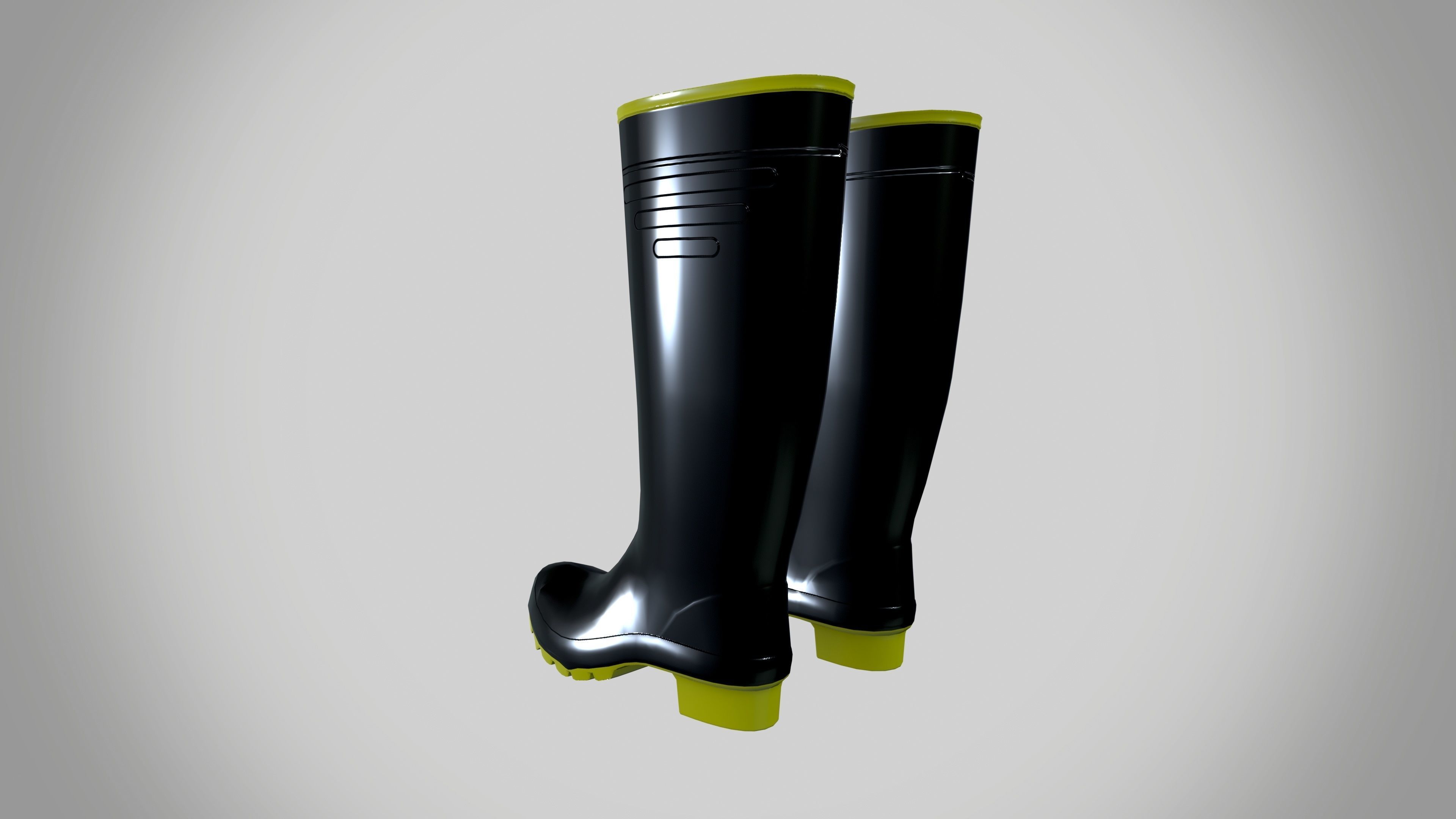 Rain boots Low-poly 3D model_4
