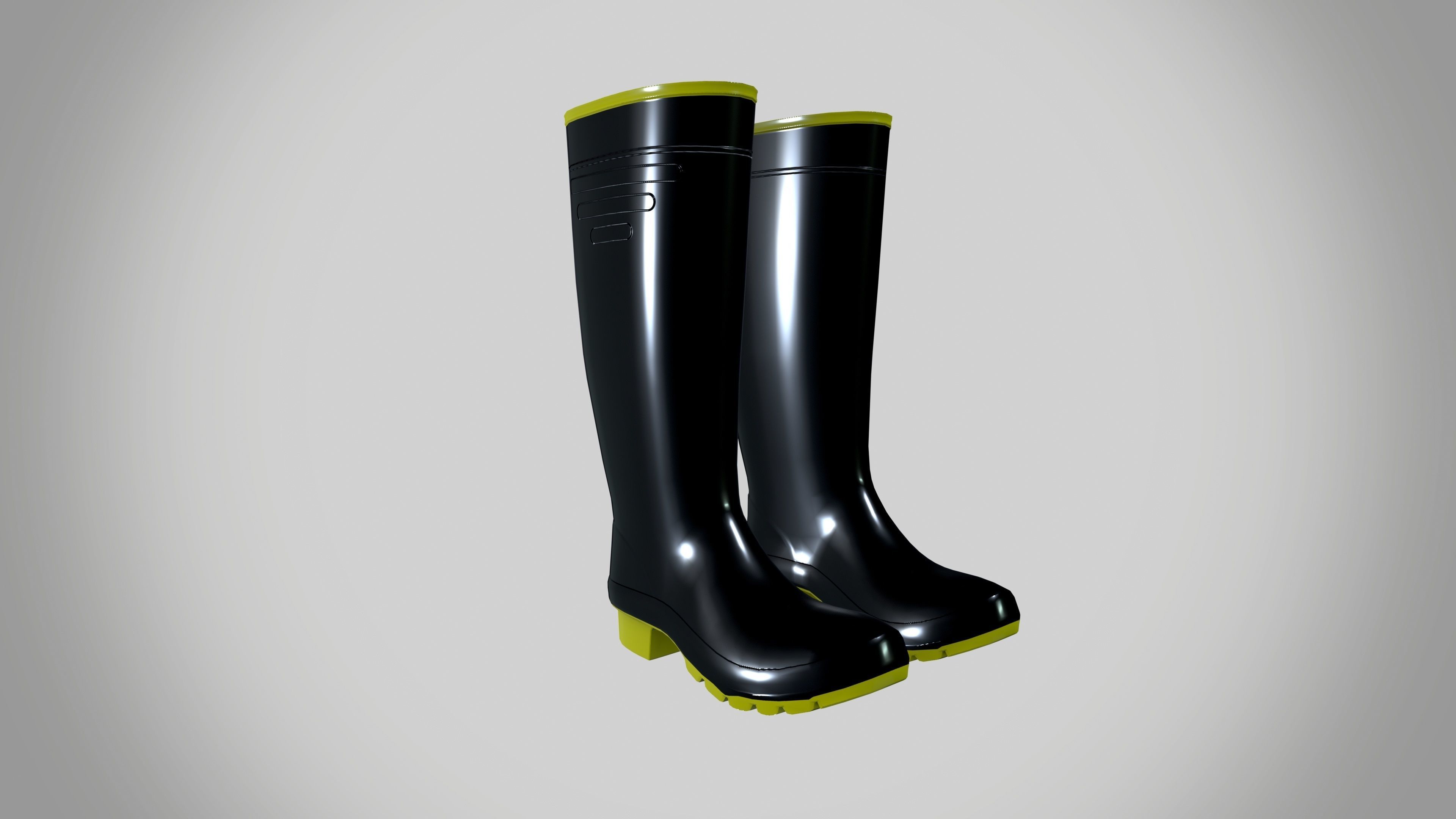 Rain boots Low-poly 3D model_2