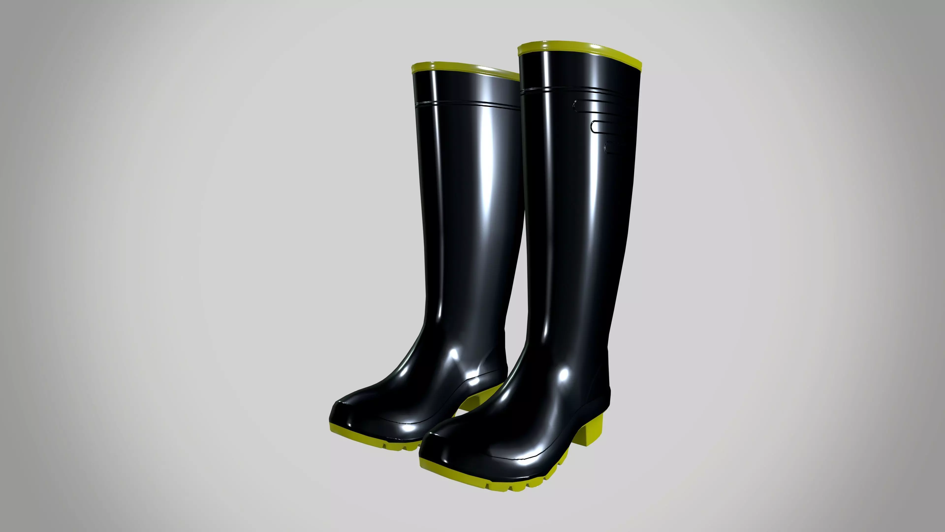 Rain boots Low-poly 3D model_0