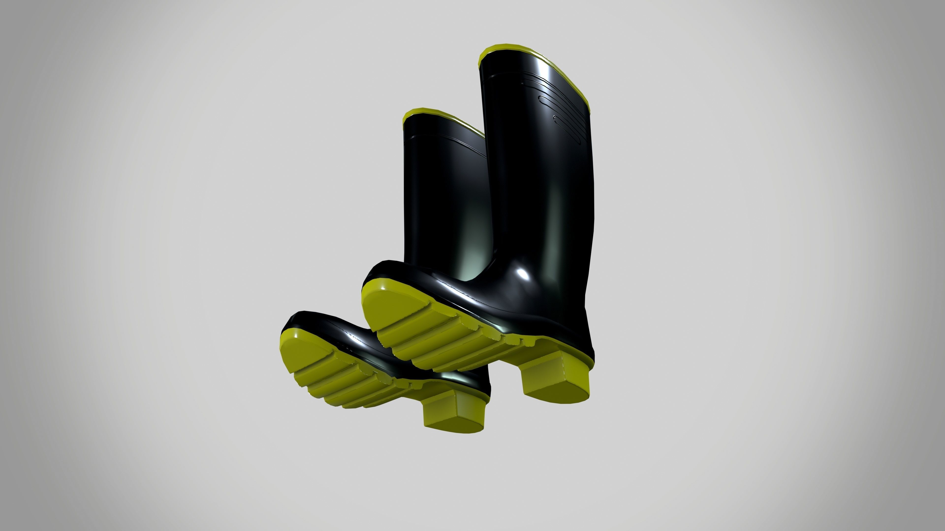 Rain boots Low-poly 3D model_9
