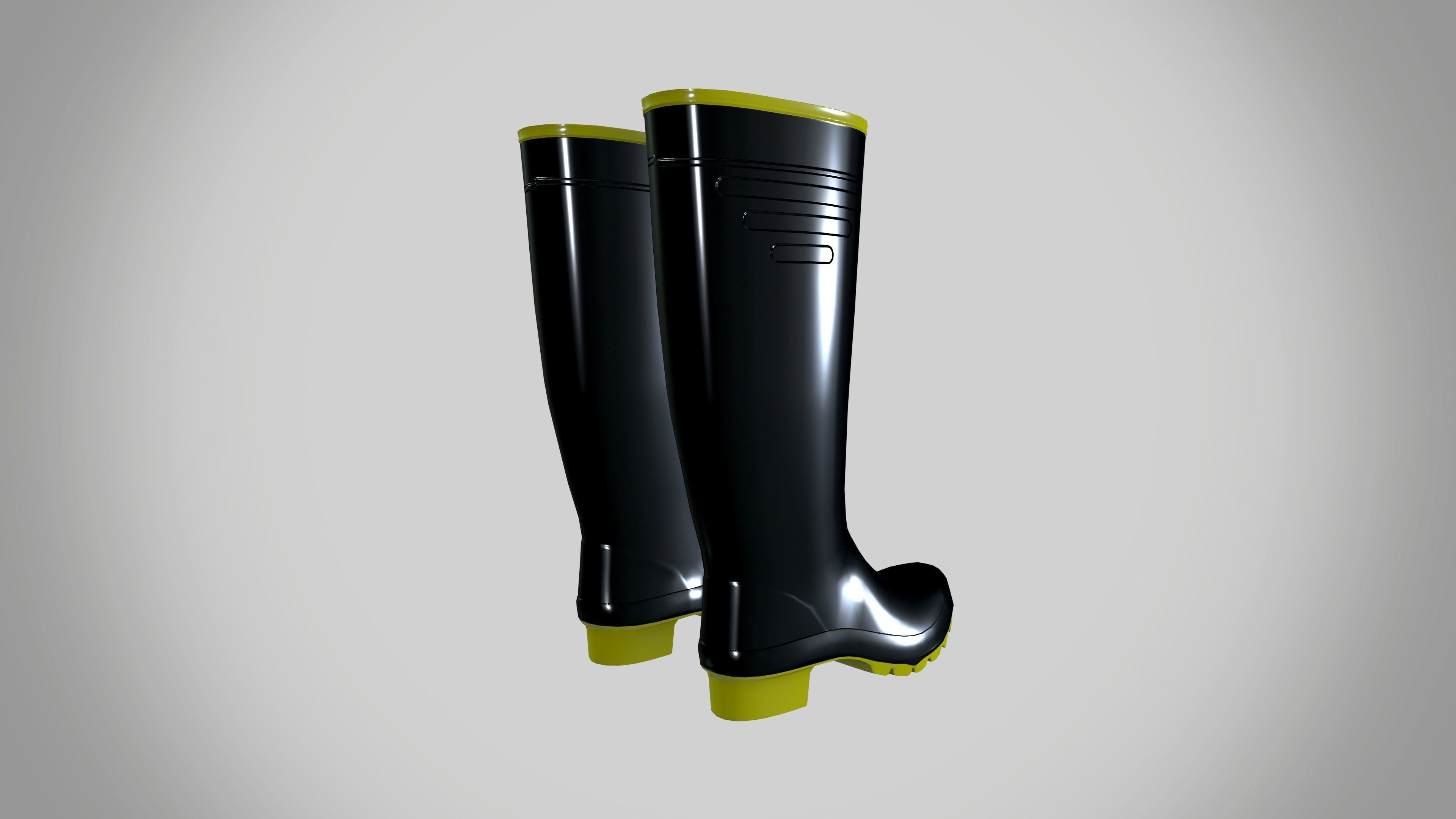 Rain boots Low-poly 3D model_3