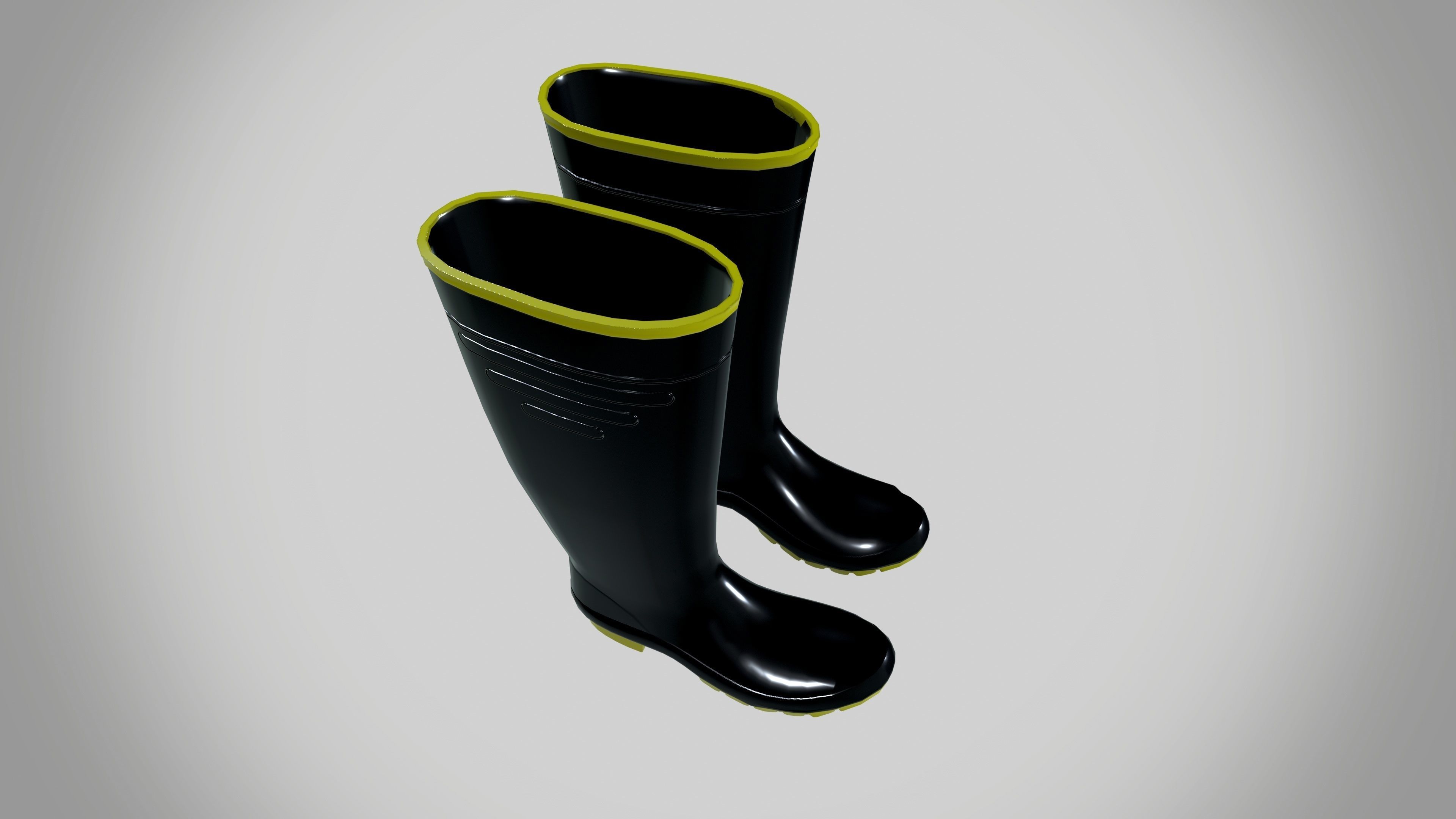 Rain boots Low-poly 3D model_6