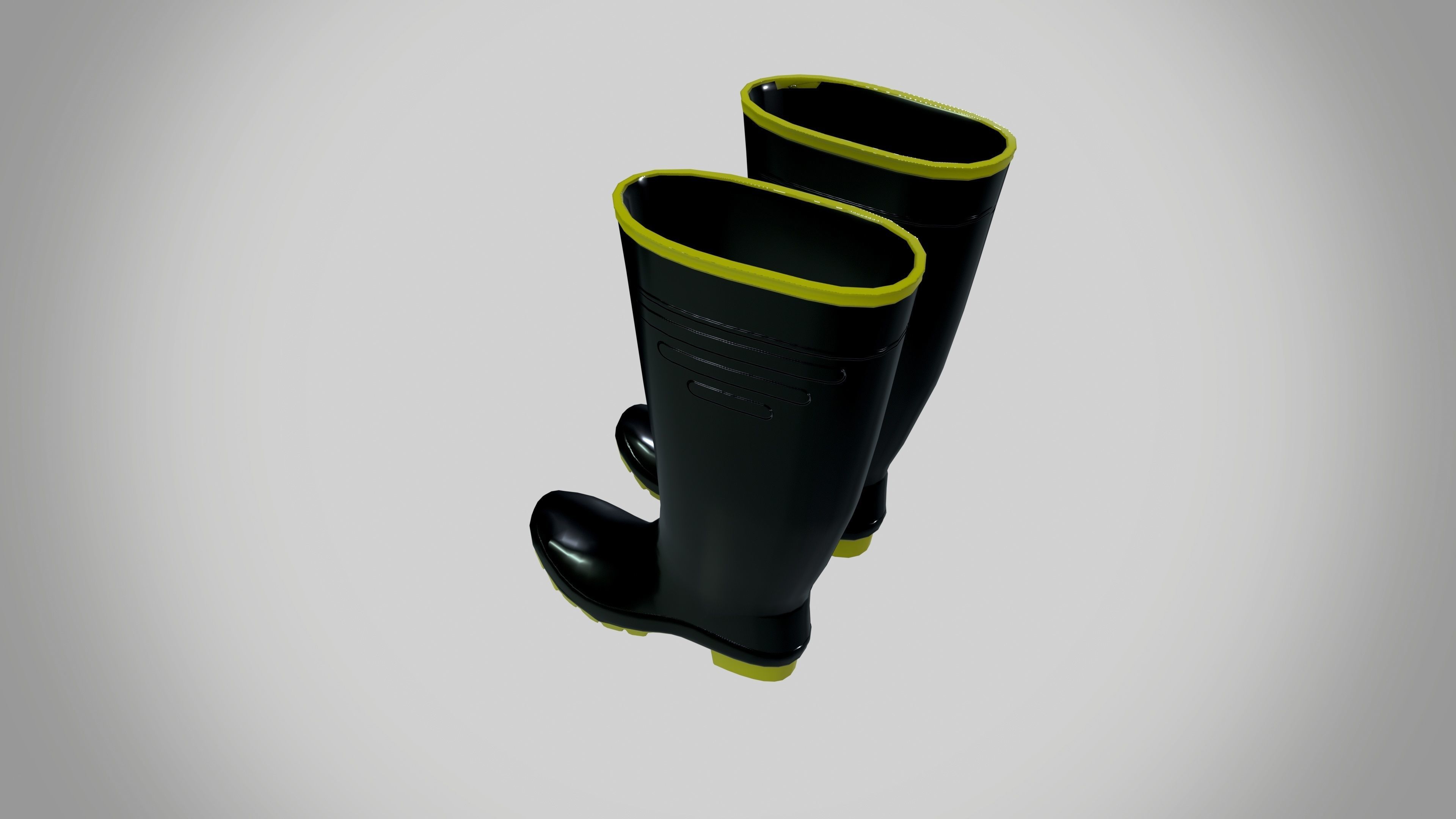 Rain boots Low-poly 3D model_5