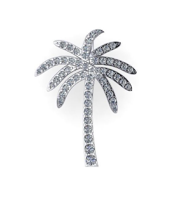  Palm Tree Pendant With Diamond 3D model 3D print model_2