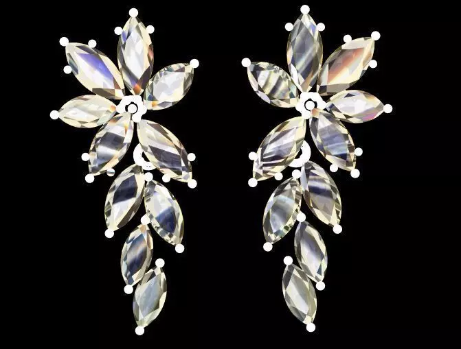 marquise earrings 3dm and stl file 3D print model