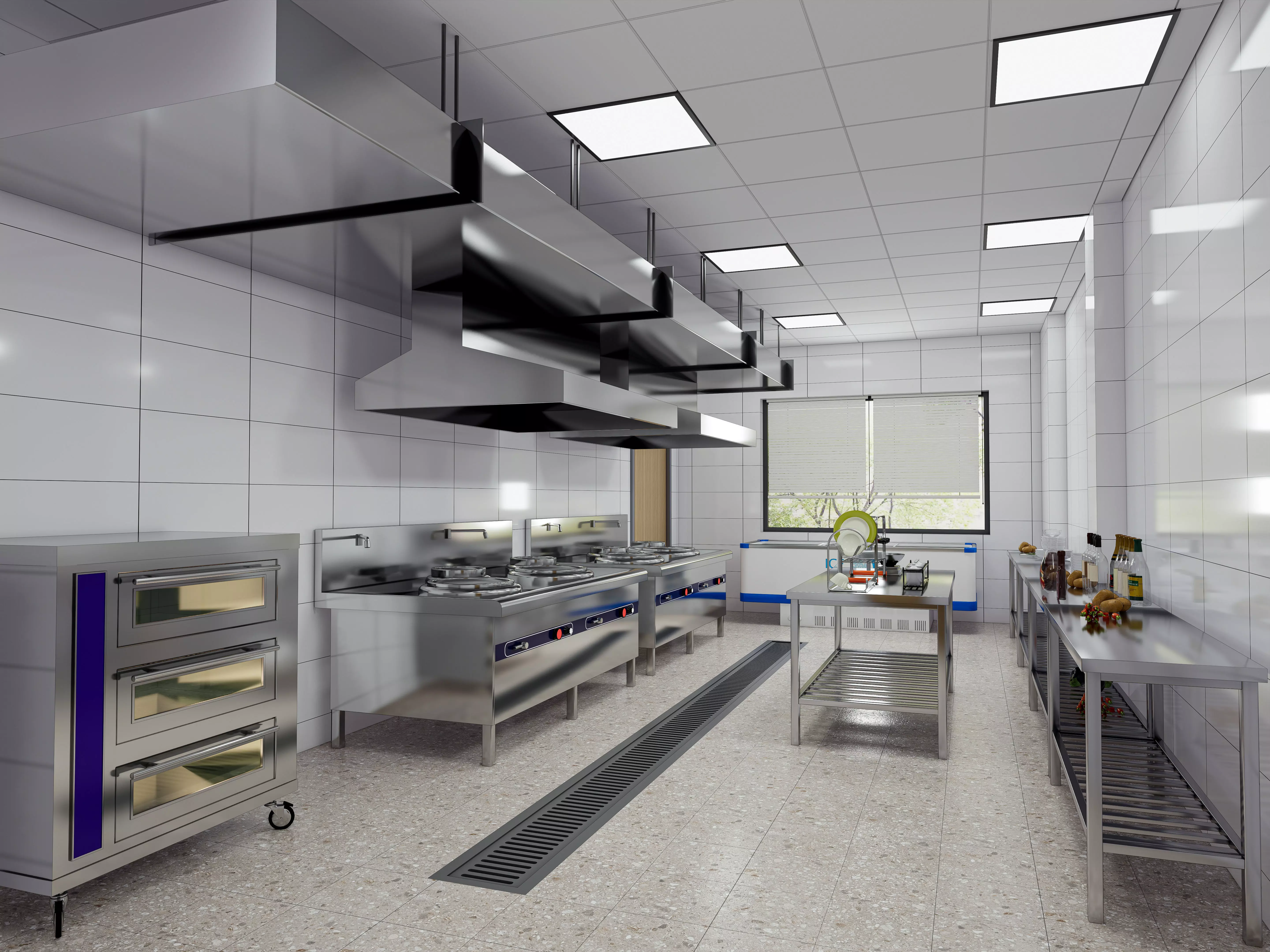 Commercial Kitchen 4 3D model_0