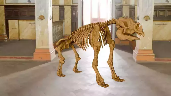 Relistic Mammals Fossil - Diprotodon Low-poly 3D model