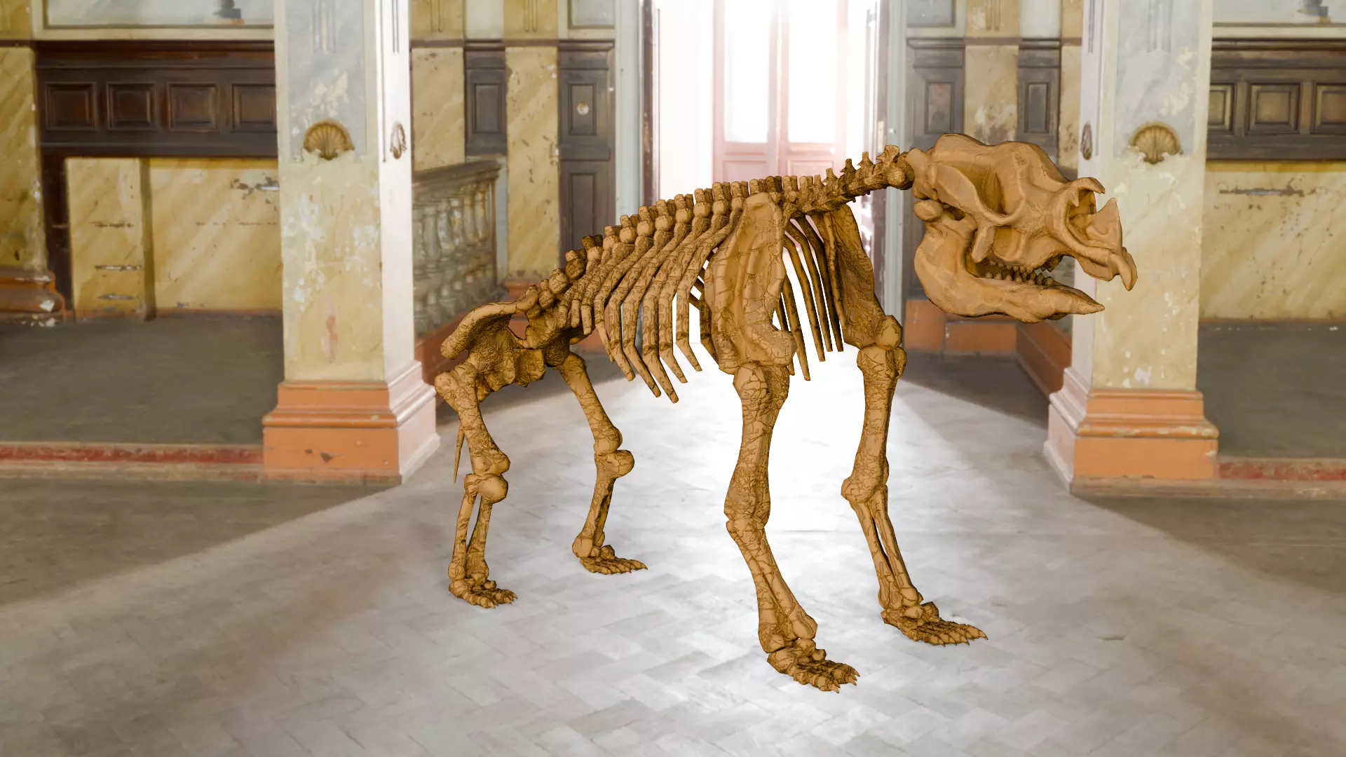 Relistic Mammals Fossil - Diprotodon Low-poly 3D model_0