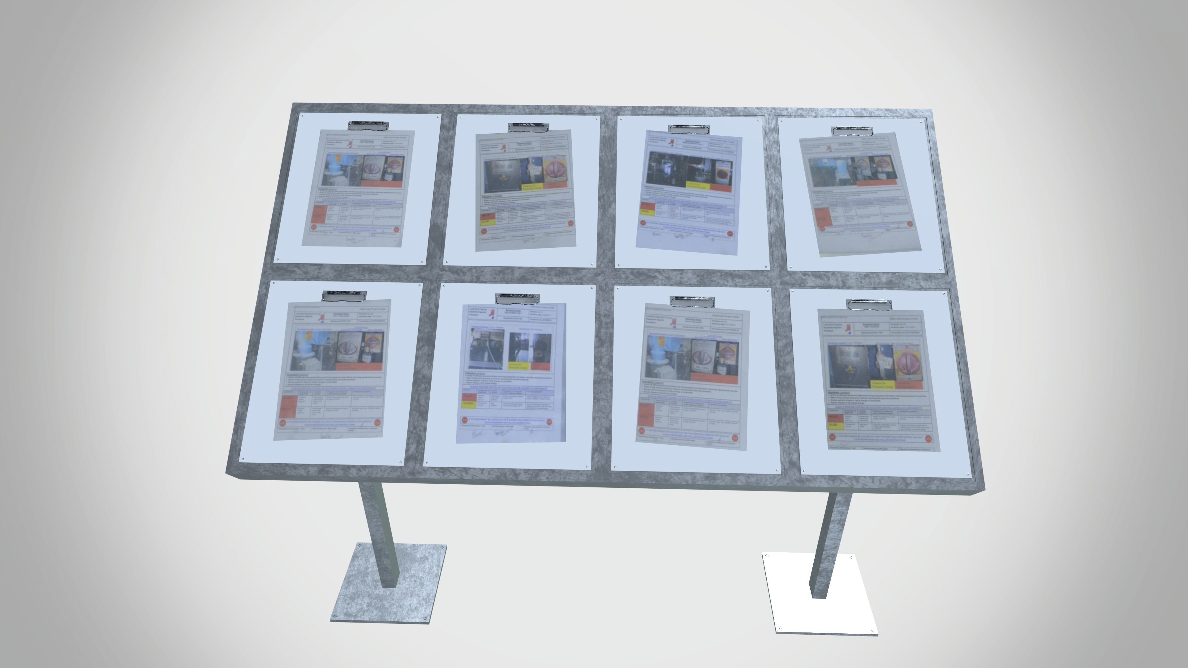 Notice board Low-poly 3D model_2