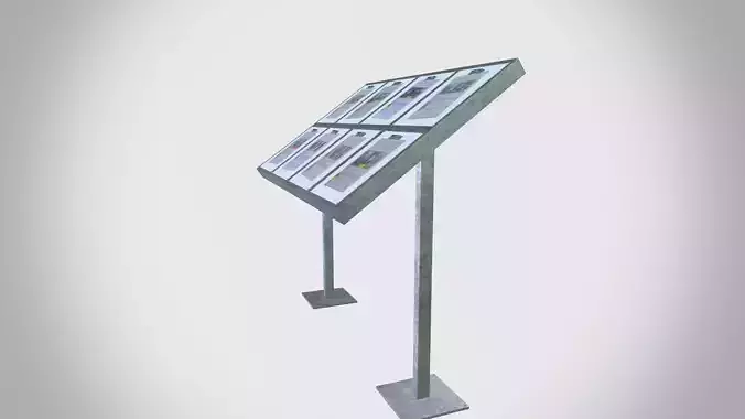 Notice board Low-poly 3D model
