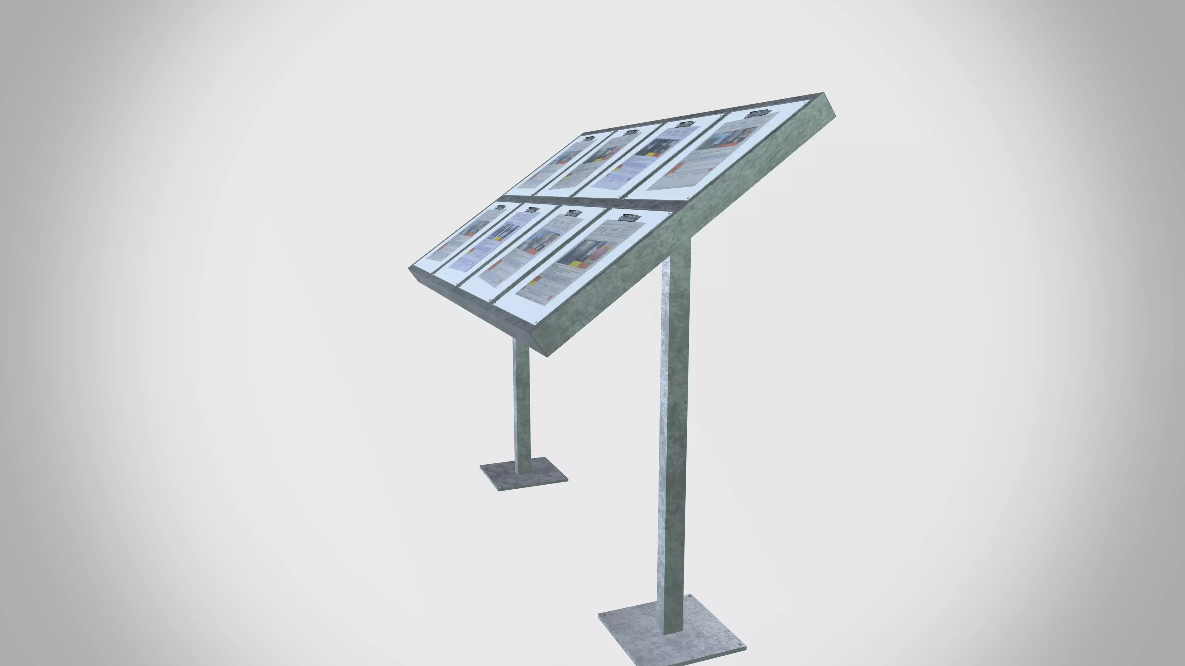 Notice board Low-poly 3D model_0