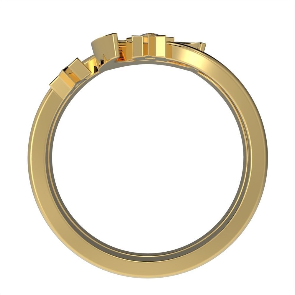 Moon and Stars diamond ring  3D print model_22