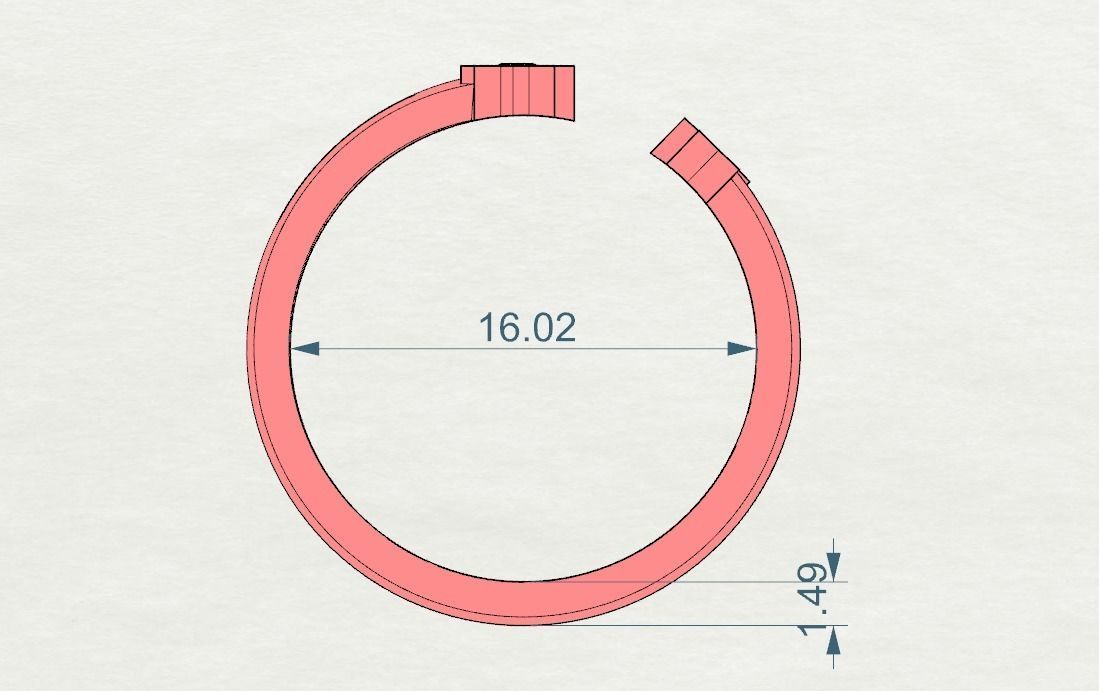 Moon and Stars diamond ring  3D print model_10
