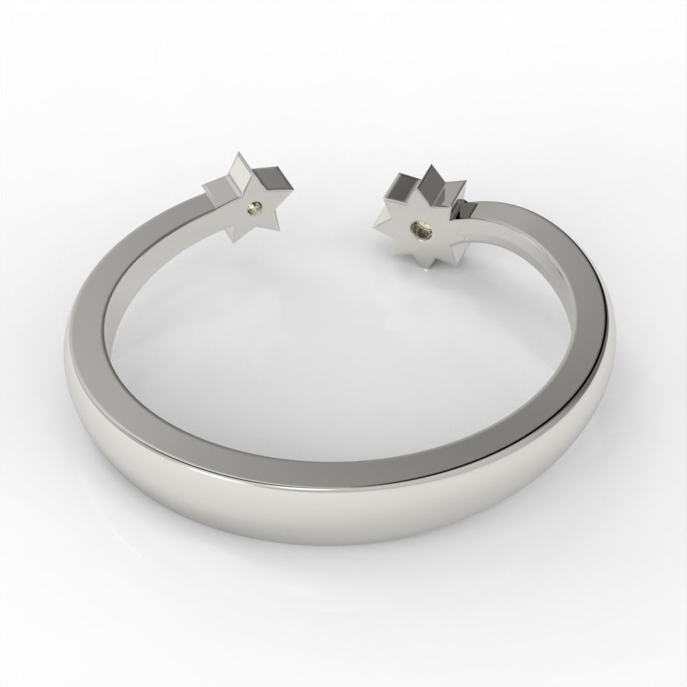 Moon and Stars diamond ring  3D print model_39