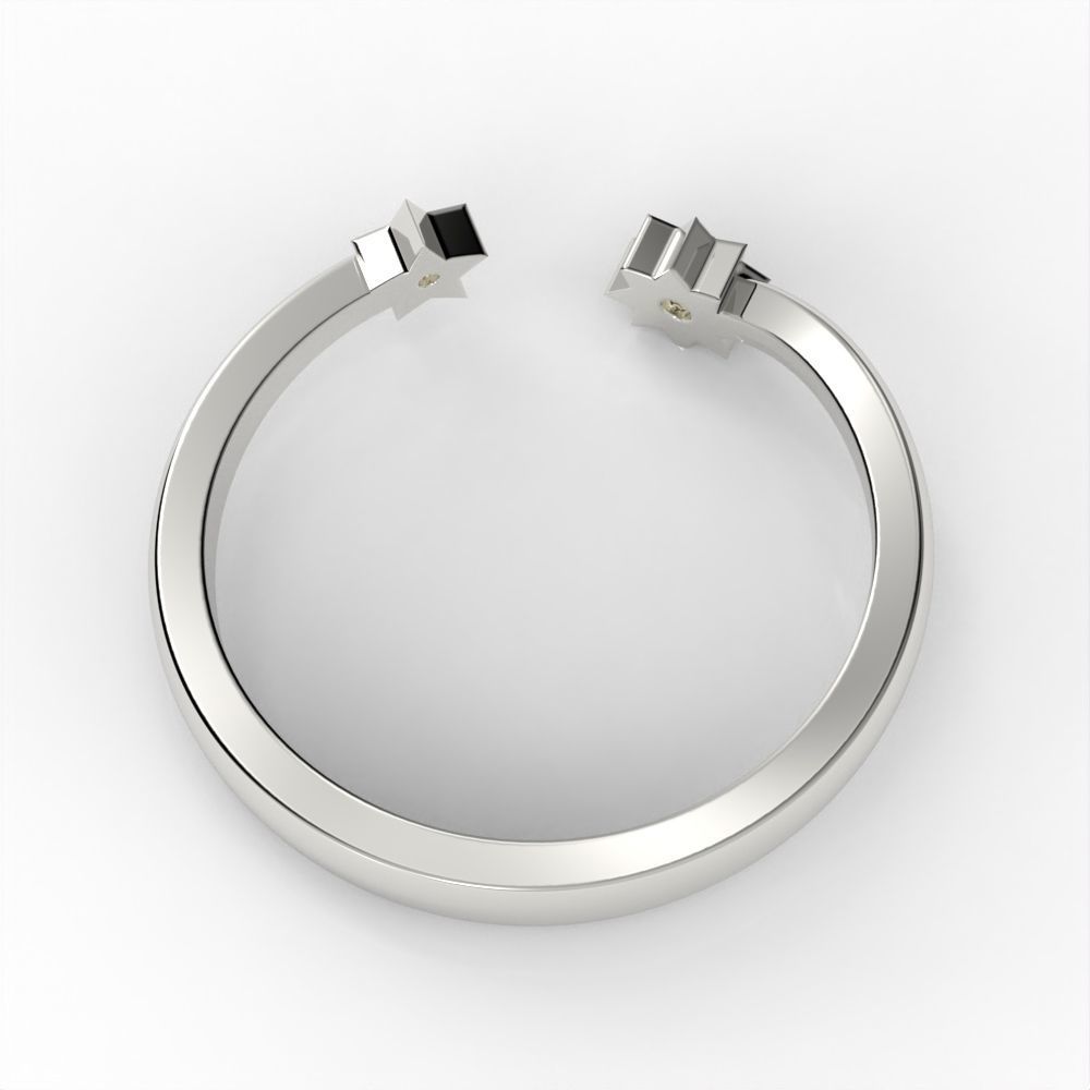 Moon and Stars diamond ring  3D print model_38