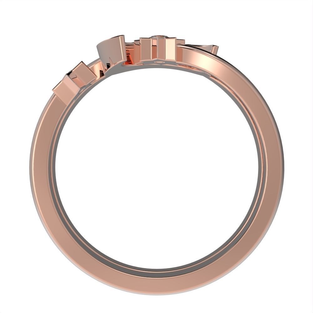 Moon and Stars diamond ring  3D print model_19