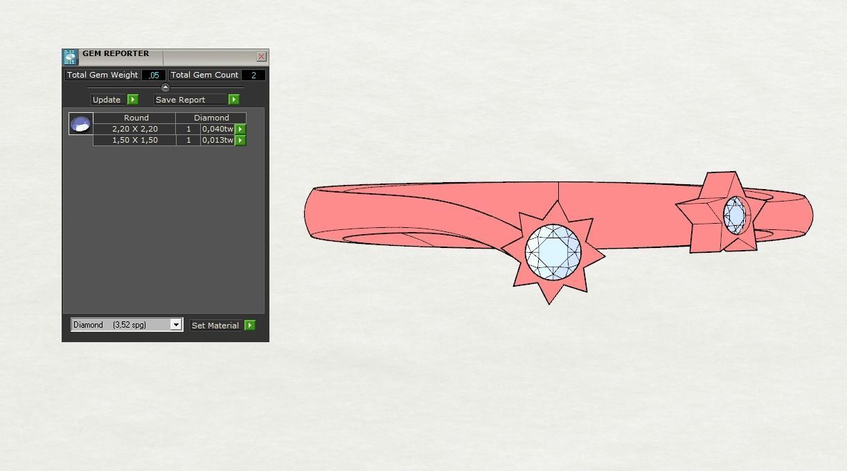 Moon and Stars diamond ring  3D print model_12