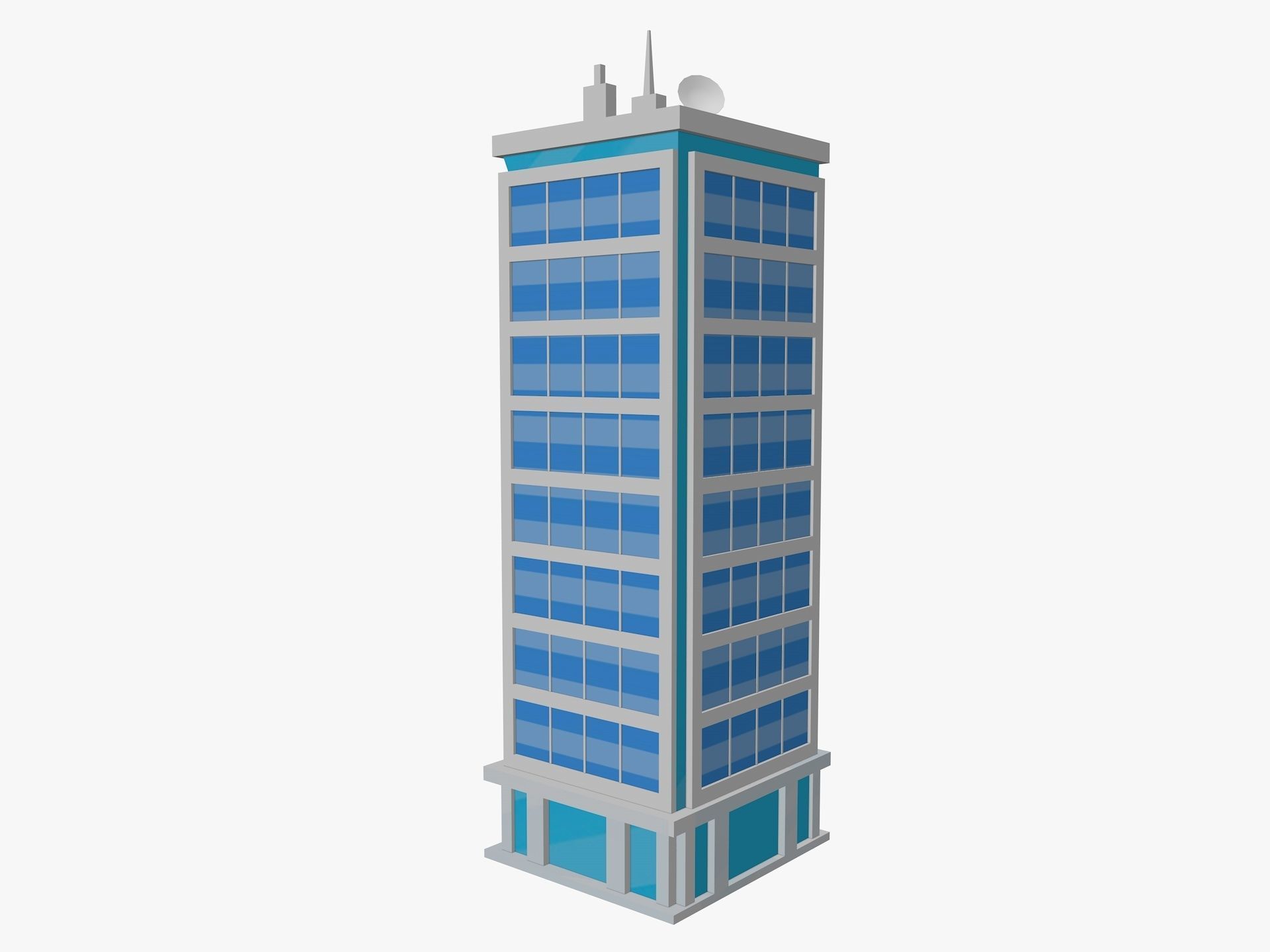 Cartoon Skyscraper Pack Low-poly 3D model_6