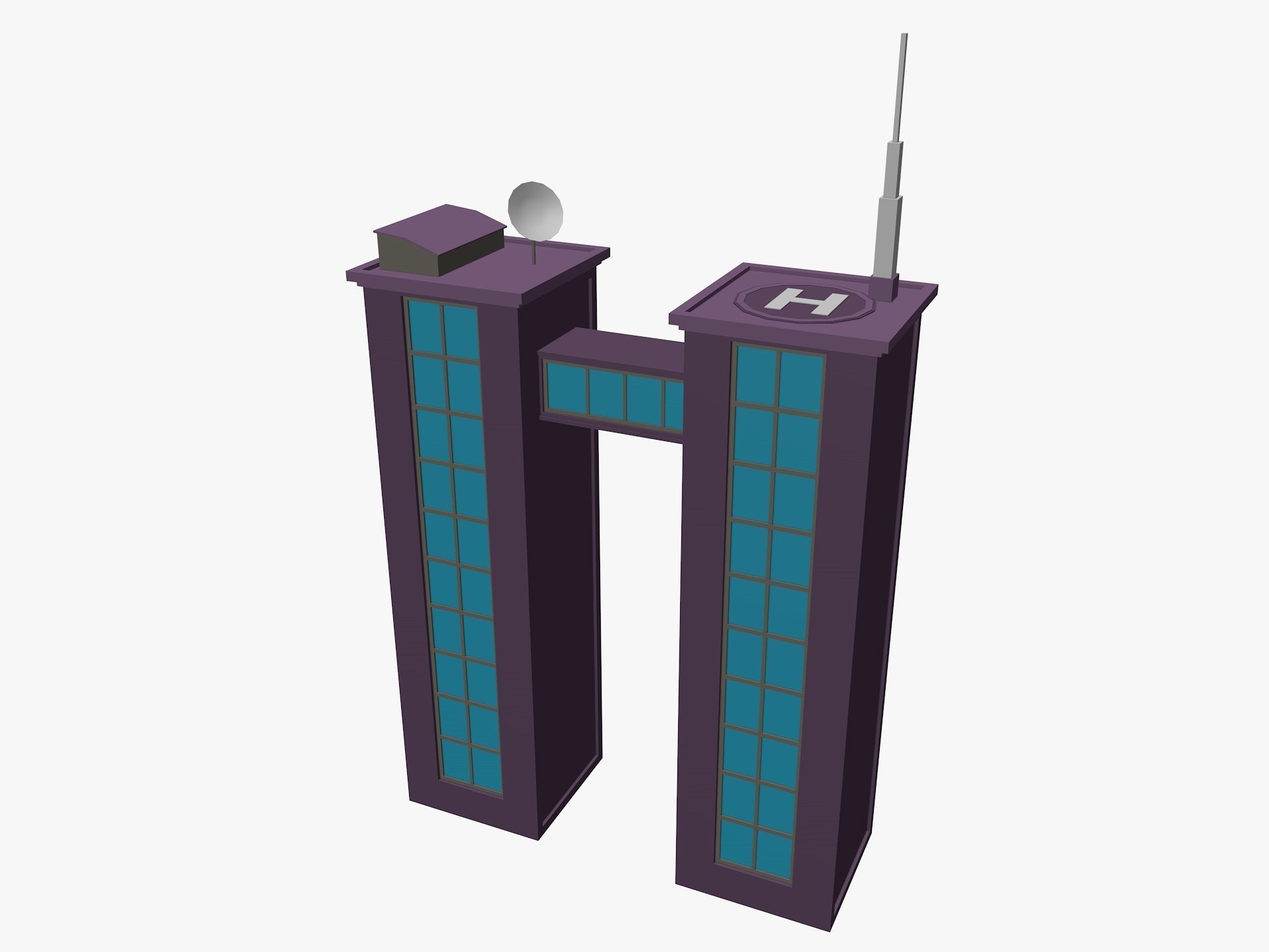 Cartoon Skyscraper Pack Low-poly 3D model_14