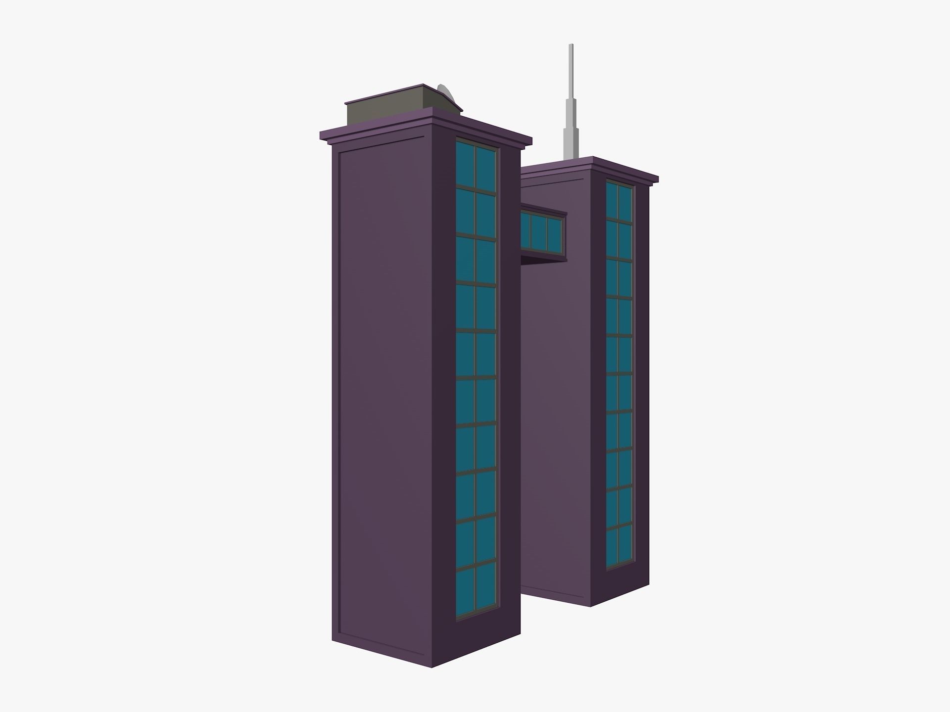 Cartoon Skyscraper Pack Low-poly 3D model_15