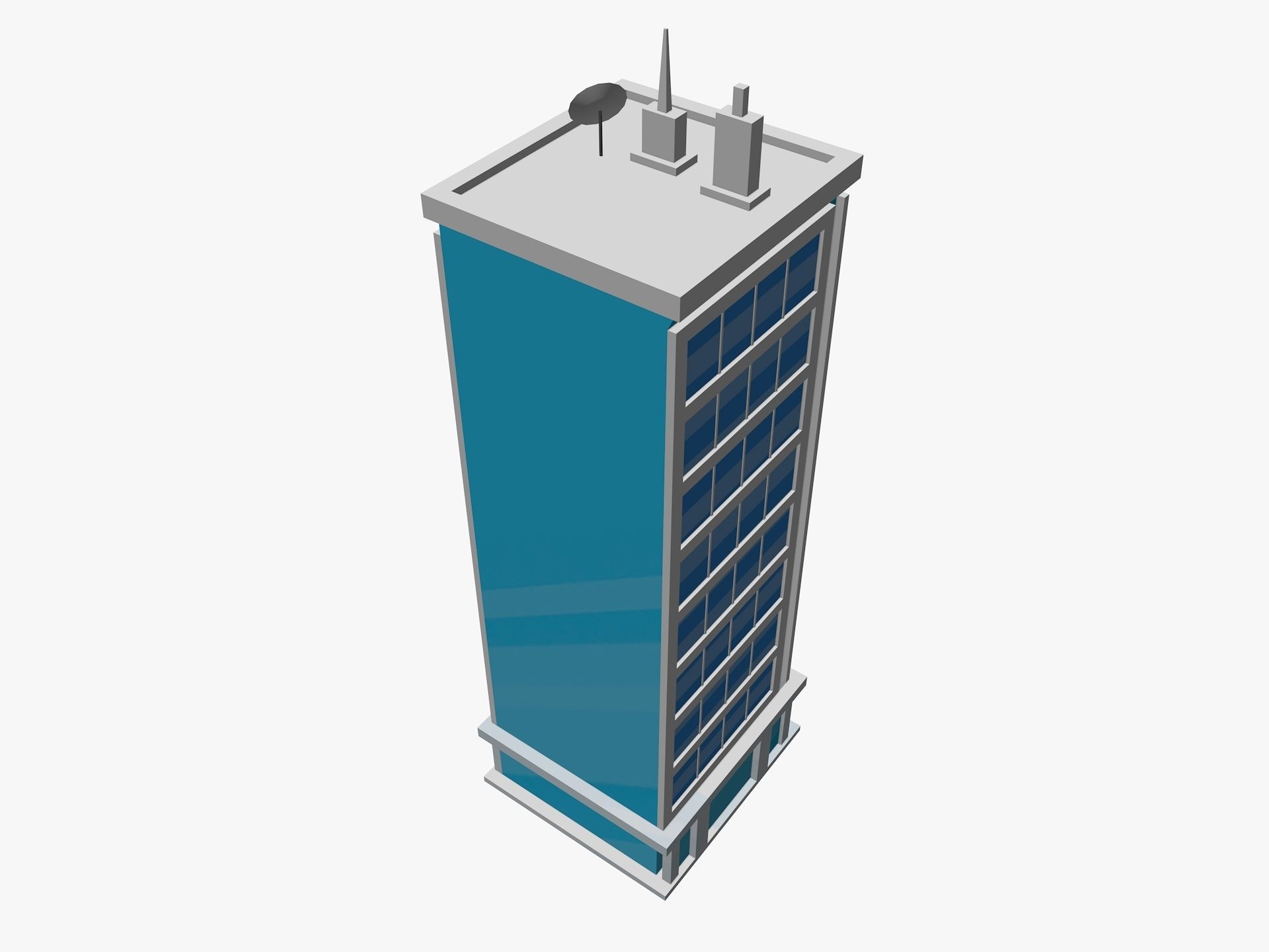 Cartoon Skyscraper Pack Low-poly 3D model_7