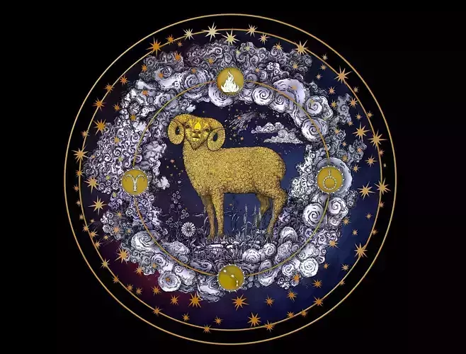  Cartoon Parallax Constellation Zodiac Sign Aries Astrology