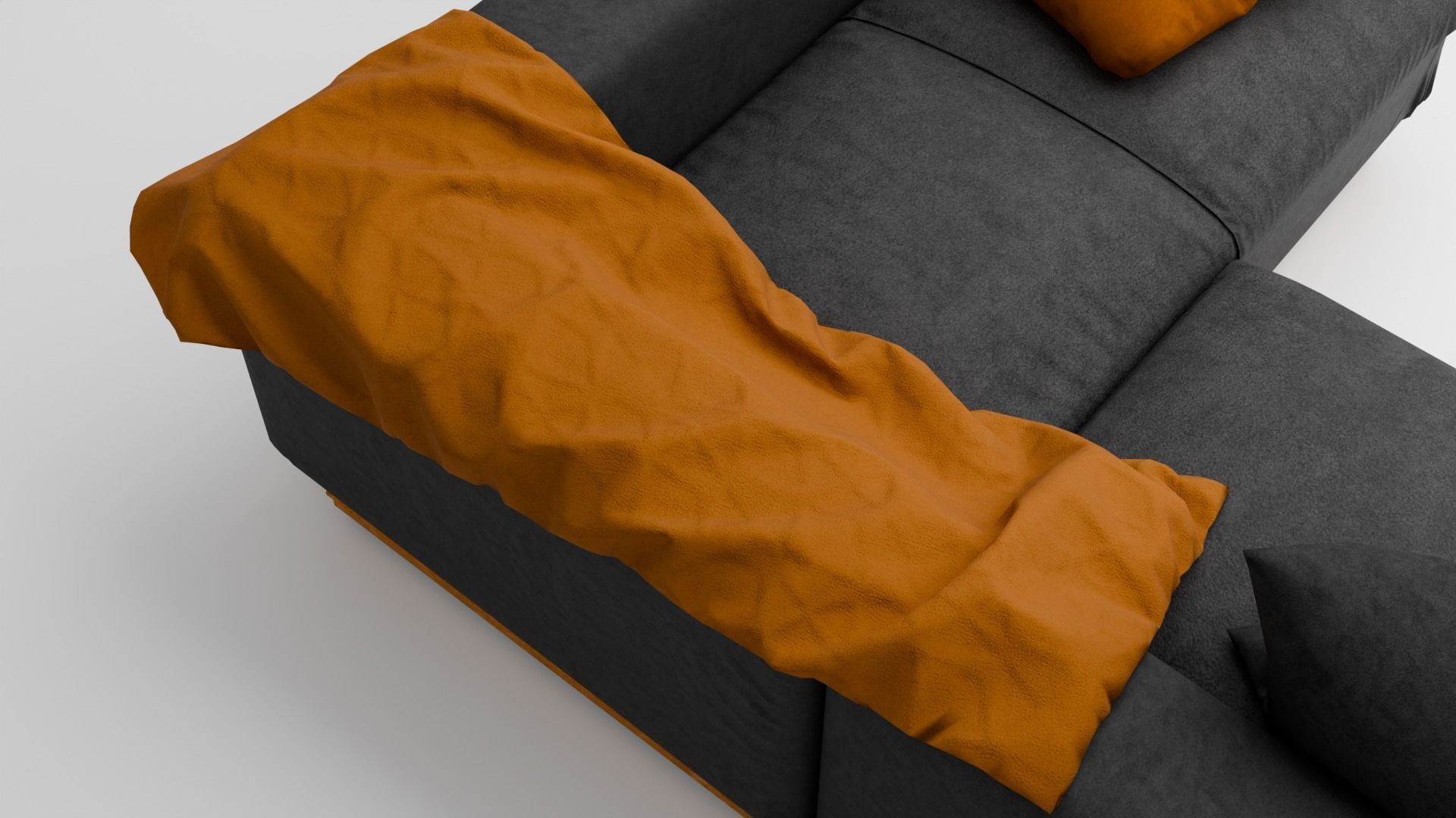 Modern L-Shaped Sofa - Low Poly 3D Model Low-poly 3D model_5