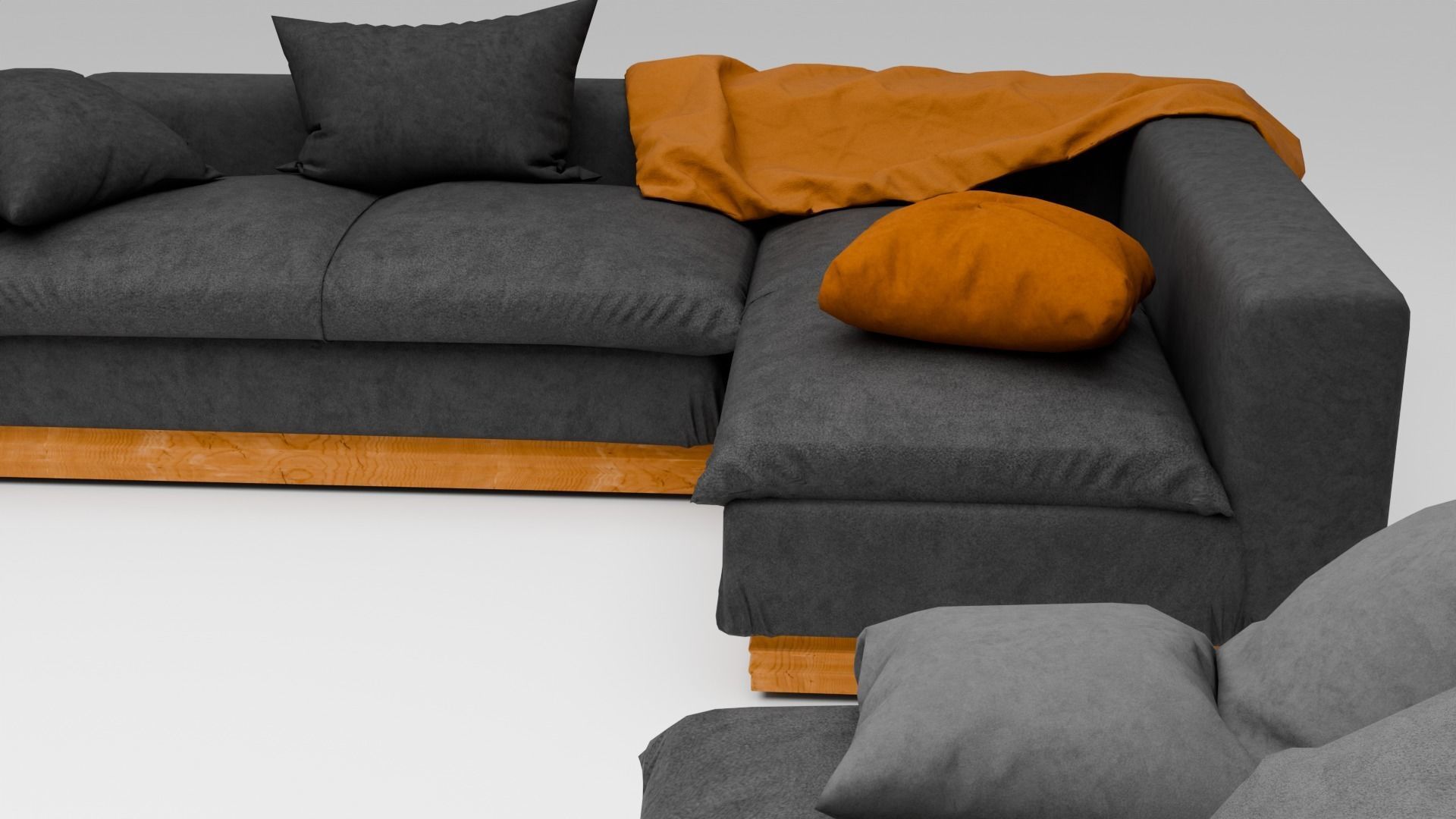 Modern L-Shaped Sofa - Low Poly 3D Model Low-poly 3D model_7
