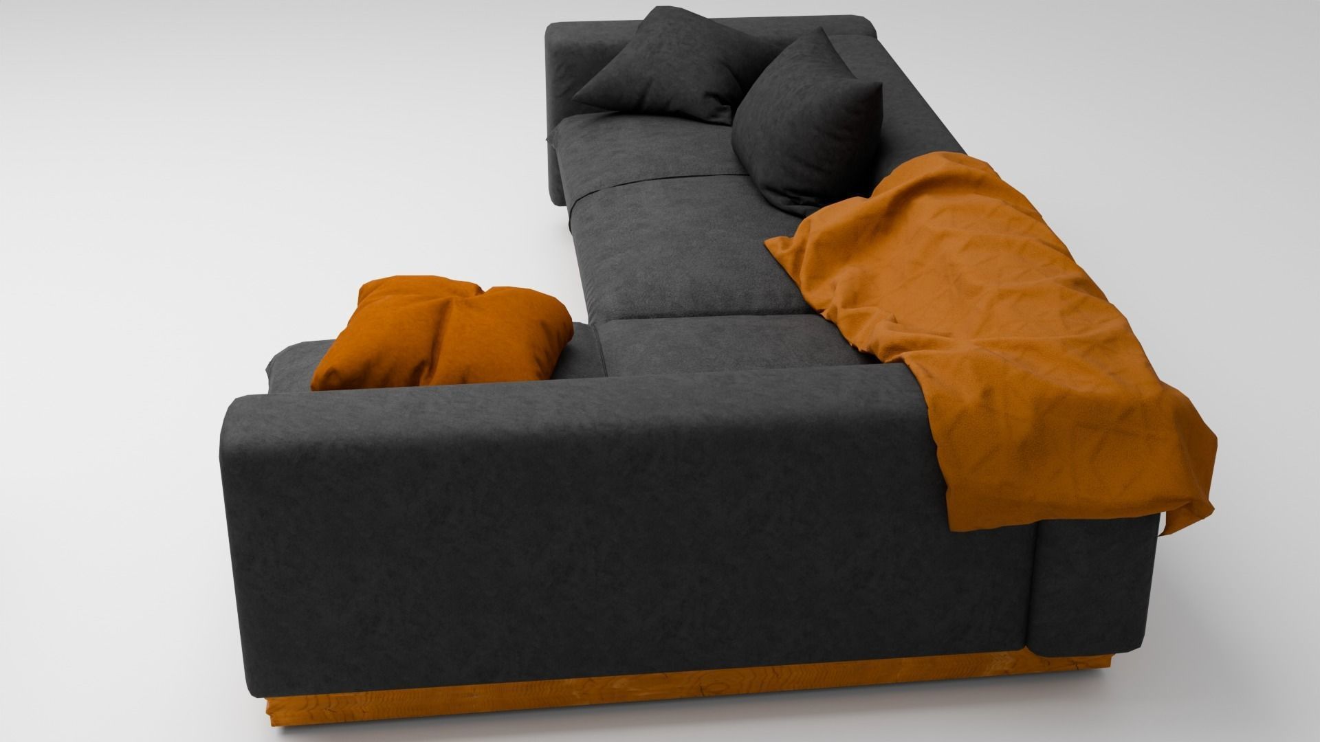 Modern L-Shaped Sofa - Low Poly 3D Model Low-poly 3D model_3