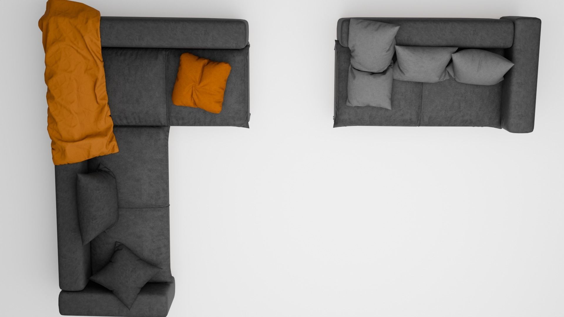 Modern L-Shaped Sofa - Low Poly 3D Model Low-poly 3D model_6