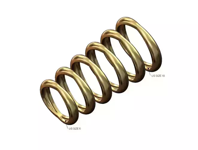 Double dome pinched fashion ring US sizes 5to10 3D print model