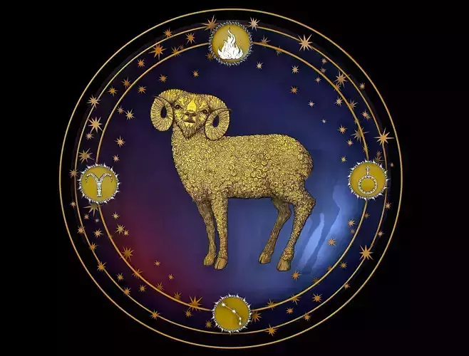 Cartoon Parallax Constellation Zodiac Sign Aries Astrology