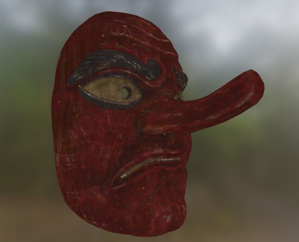 kabuki mask 3 Low-poly 3D model_2