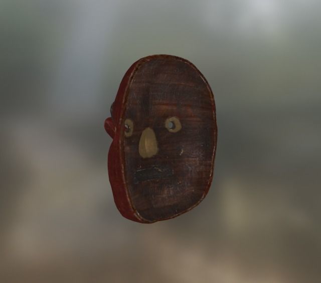 kabuki mask 3 Low-poly 3D model_1
