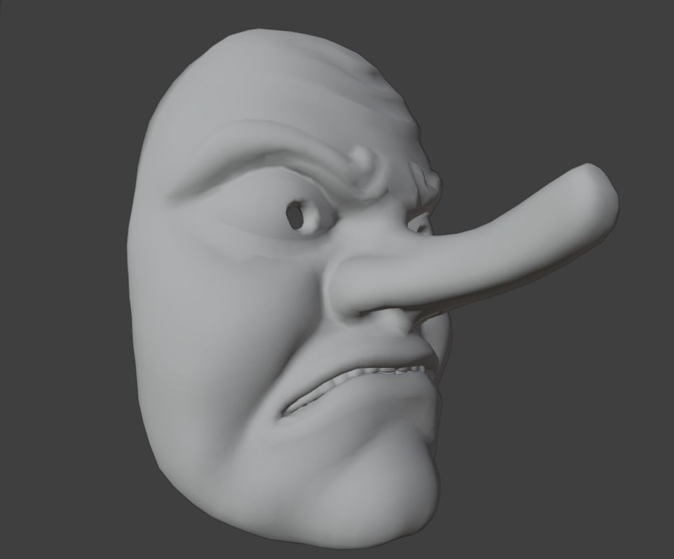 kabuki mask 3 Low-poly 3D model_3