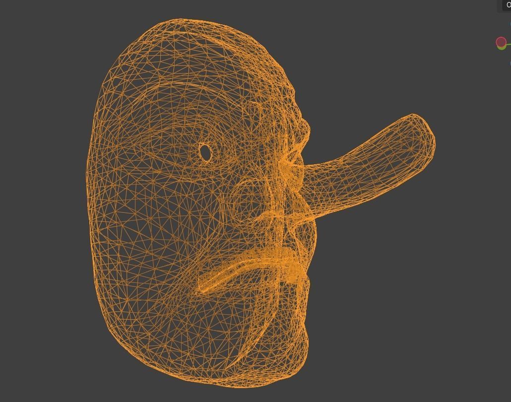 kabuki mask 3 Low-poly 3D model_4