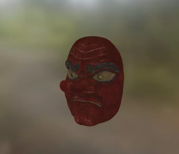 kabuki mask 3 Low-poly 3D model_0