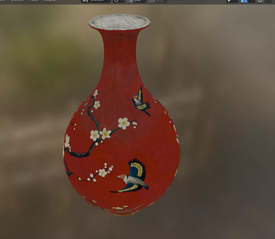 vase decor 2 Low-poly 3D model_0